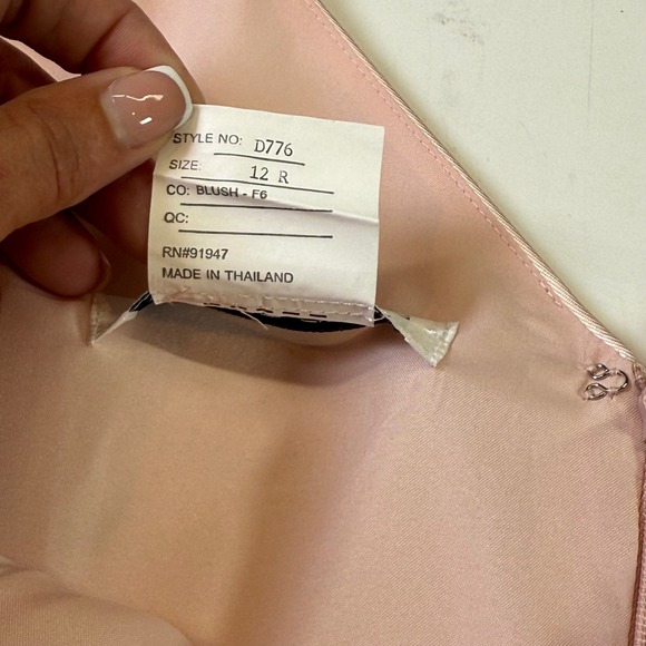 ALFRED SUNG Long Evening Gown Formal Cocktail Bridesmaid Dress Blush Size 12 - Picture 5 of 9
